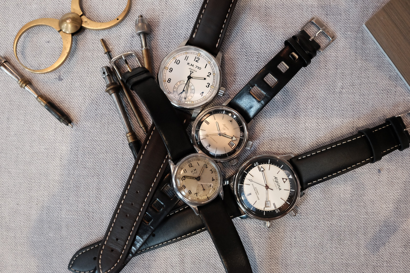 Two new Alpina Heritage timepieces, and the vintage watches which inspired them