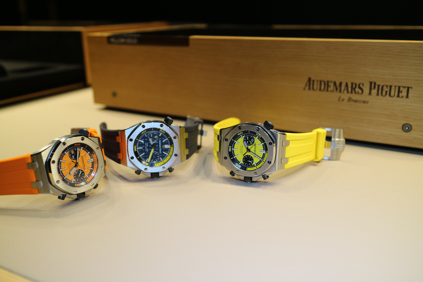My current watch crush, the multi-colored Audemars Piguet Diver Chrono